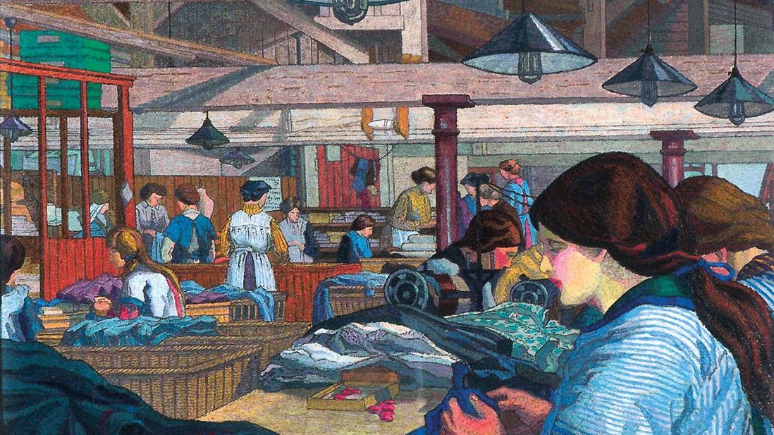 Чарльз Джиннер. Швейная фабрика. Около 1914