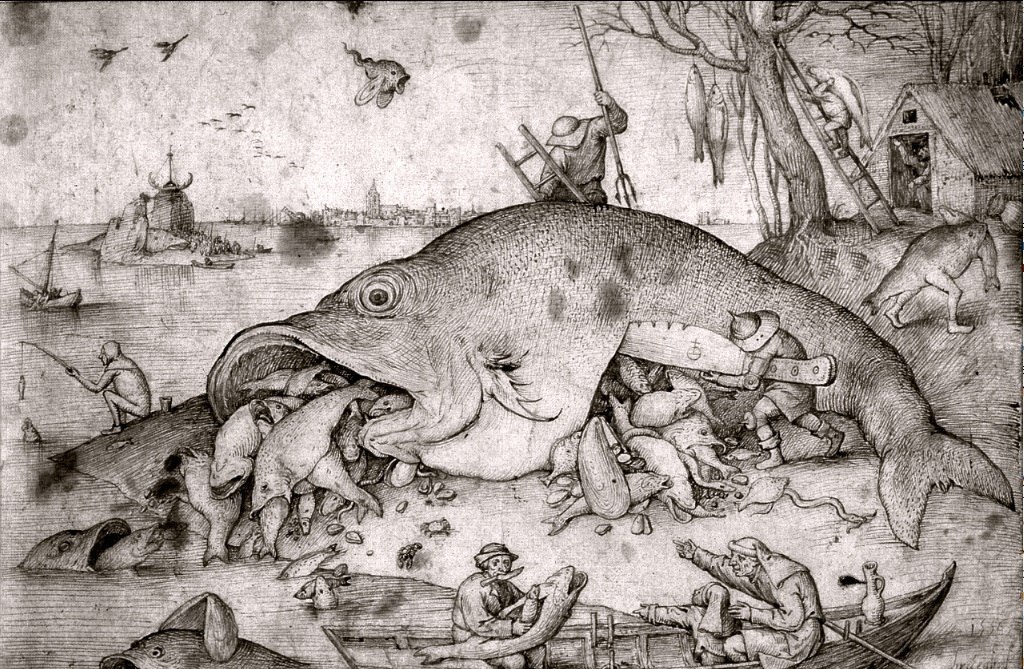 Питер Брейгель Старший. Большие рыбы поедают малых. 1556