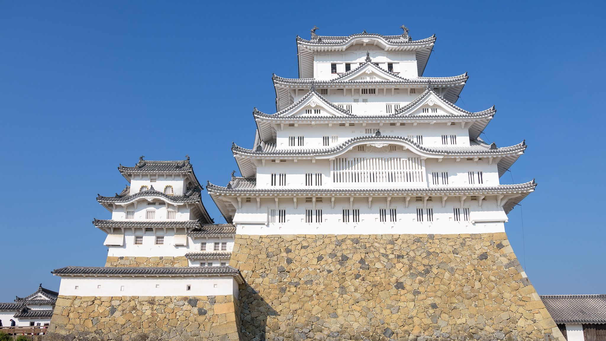 Тенсю (центральная башня) замка Химэдзи, Химэдзи, Япония 05.11.2016
