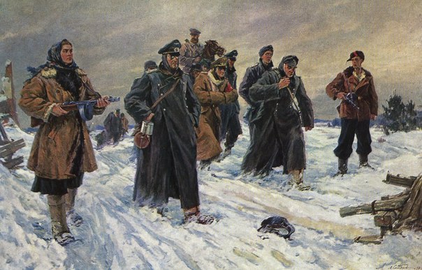 А. Шибнев. Пленных ведут. 1947