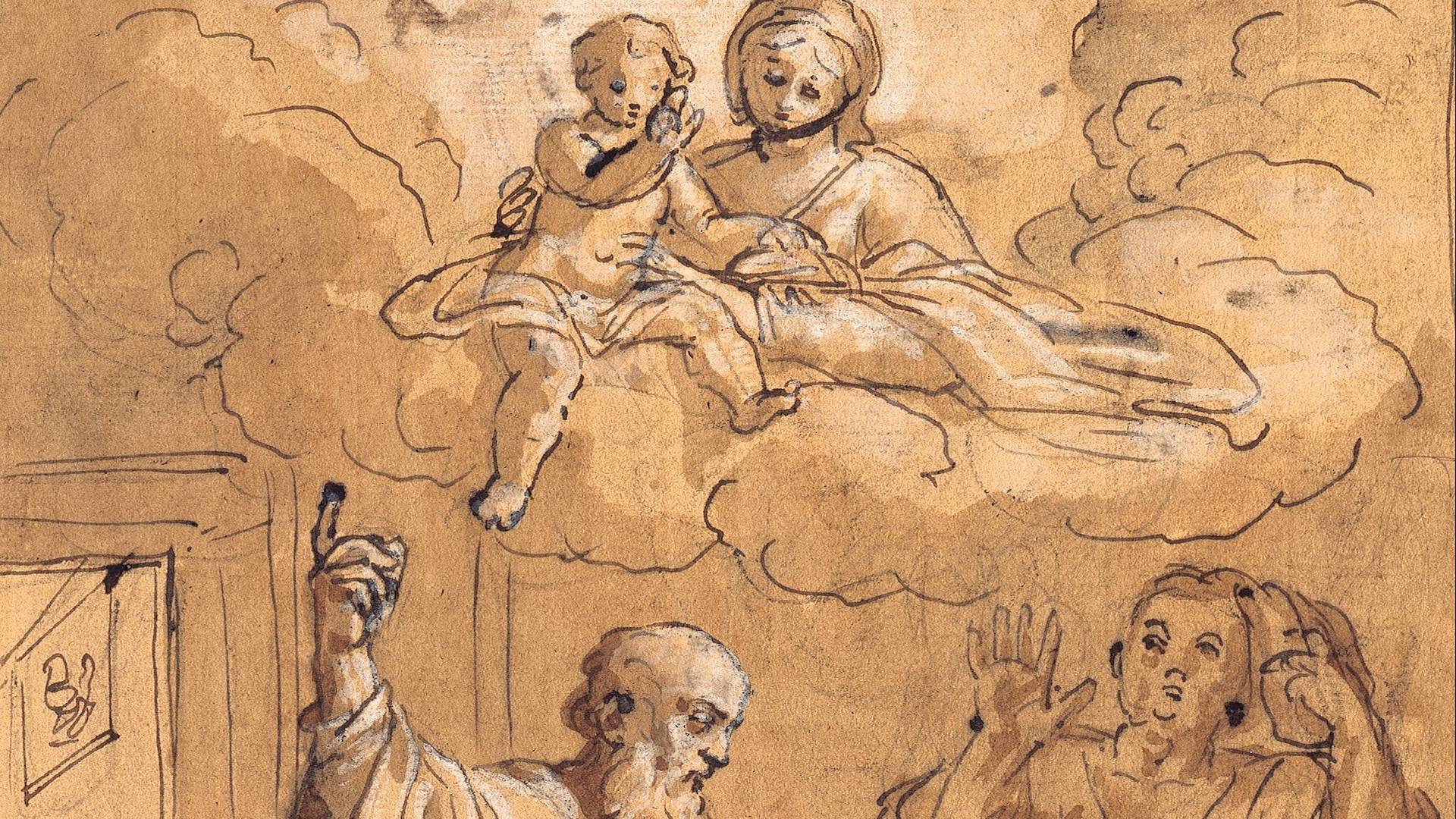 Пьетро да Пьетри. Святой Николай Барийский пробуждает троих детей (фрагмент). 1705 год