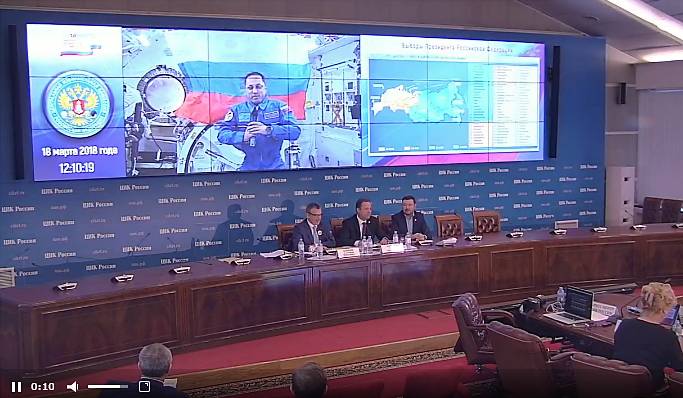 18 марта 2018, трансляция ЦИК РФ - Избирком связался с космонавтами, голосовавшими на борту МКС