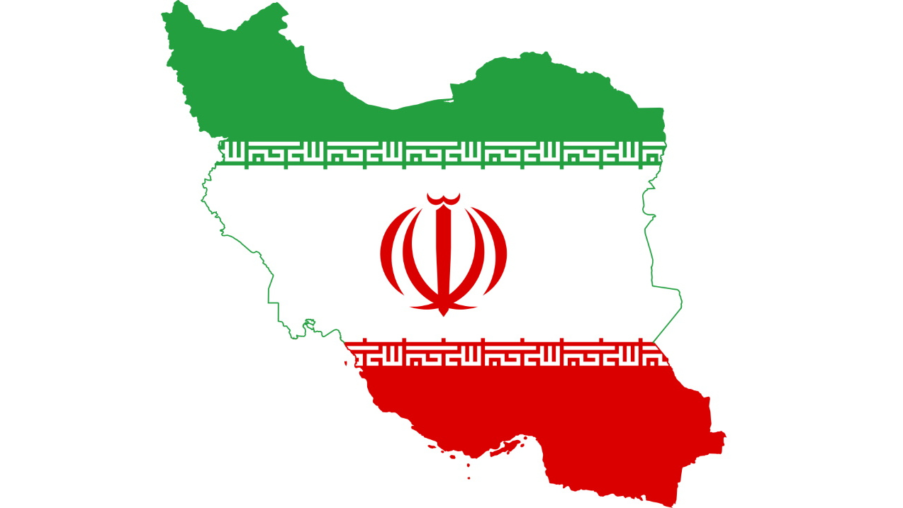 Флаг Ирана в форме карты