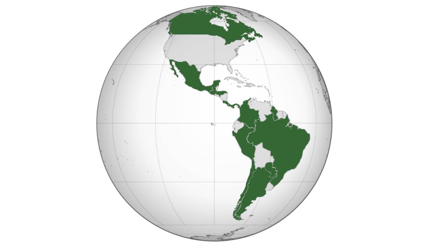 Страны группы Лимы выделены зелёным