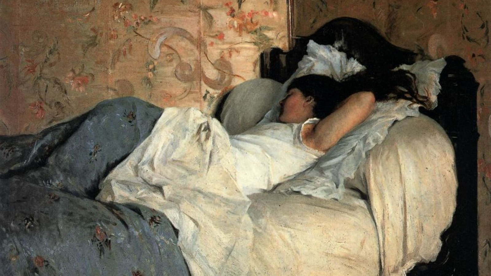 Федерико Дзандоменеги. В постели. 1878