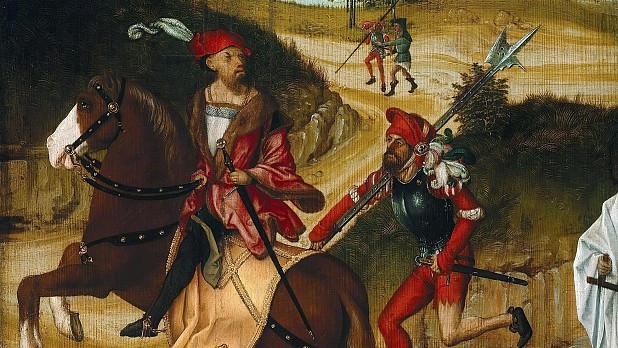 Нюрнбергский мастер. Наемники, убегающие от смерти (фрагмент). Около 1510