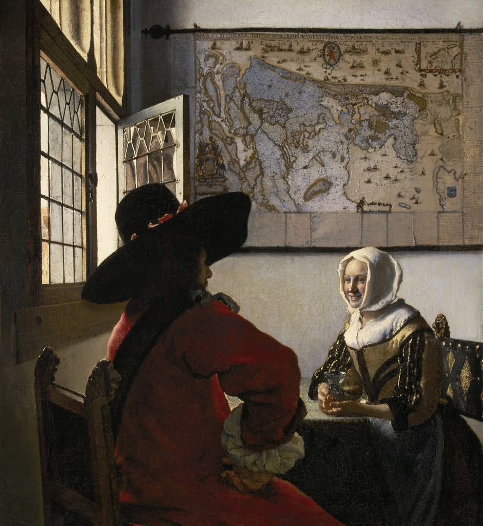 Ян Вермеер. Офицер и смеющаяся девушка. Около 1657