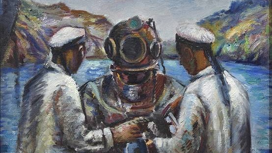 Константин Зефиров. Этюд к картине «Водолазы. ЭПРОН» (фрагмент). 1932.