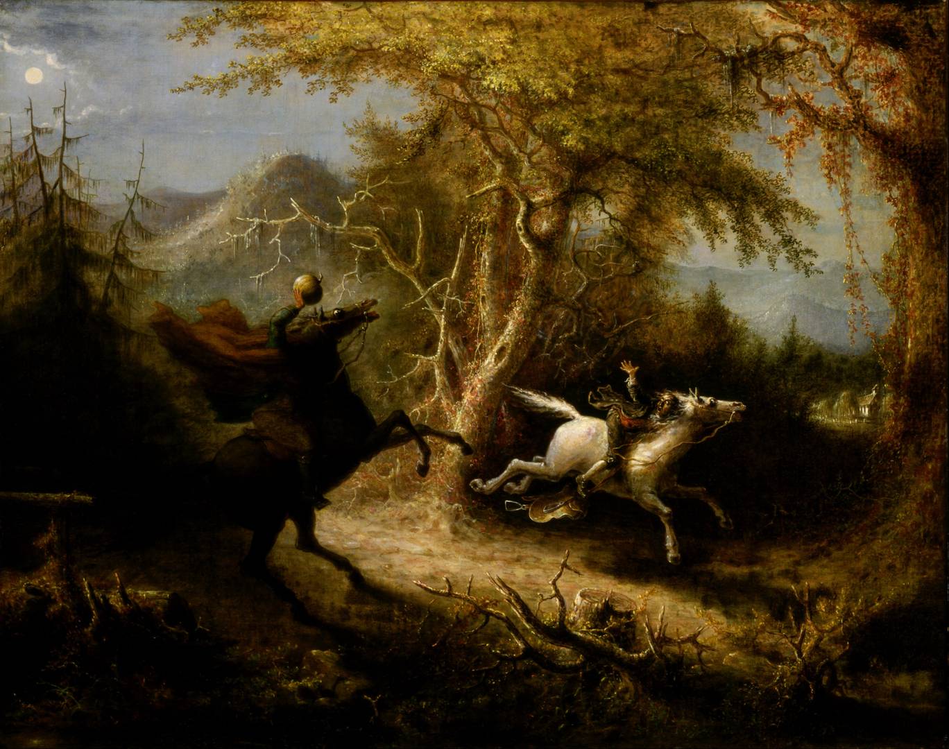 Джон Куидор. Всадник без головы преследует Икабода Крейна. 1858