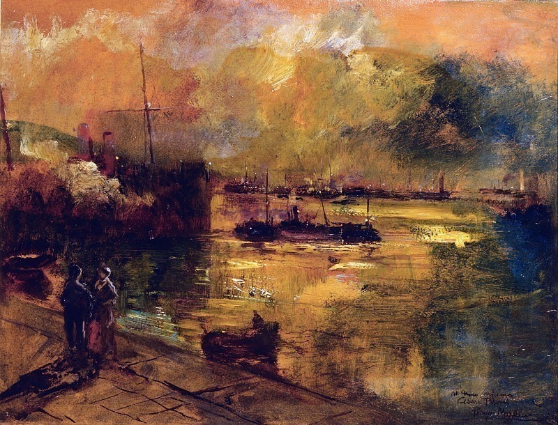 Помпео Мариани. Вид на порт. 1890-1895