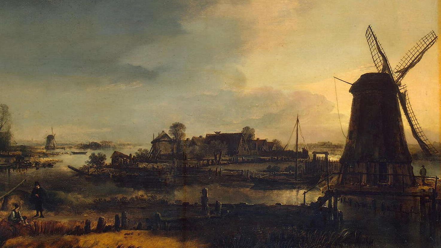 Арт ван дер Нер. Пейзаж с мельницей. 1646