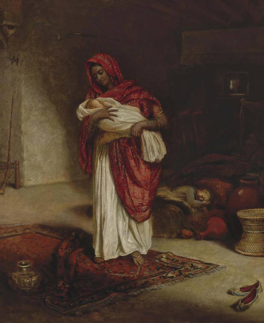Эмма Фуллертон. Индийская няня-туземка со спящими детьми. 1879