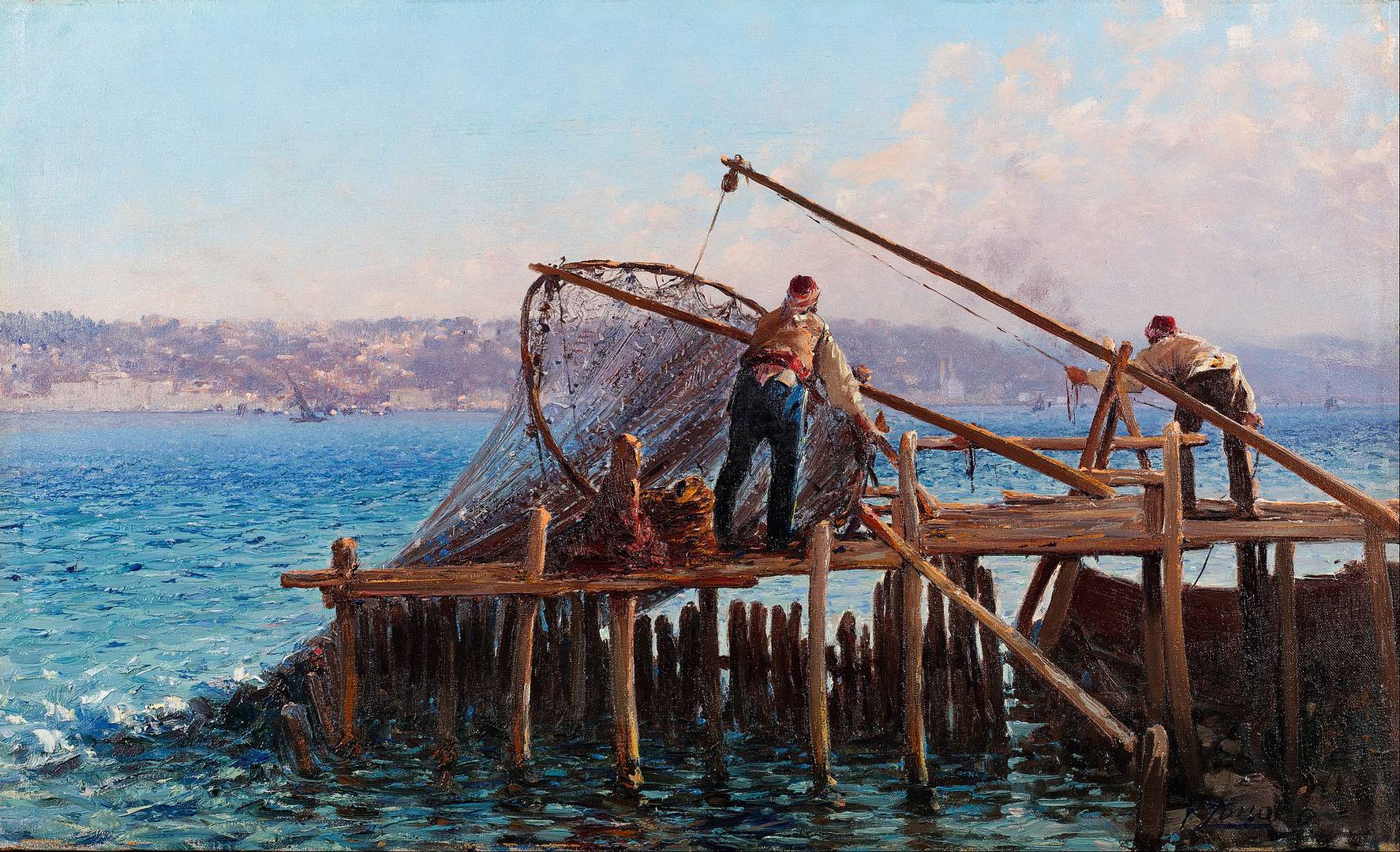 Фаусто Зонаро. Рыбаки с уловом. 1891-1910