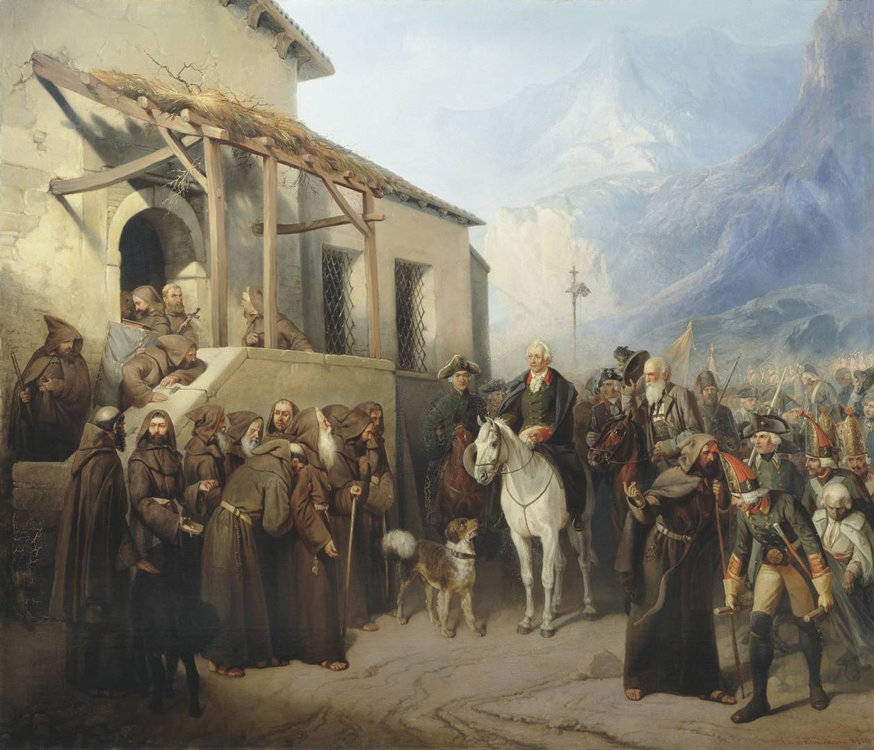 Адольф Иосифович Шарлемань. Фельдмаршал Суворов на вершине Сен-Готарда 13 сентября 1799 года. 1855