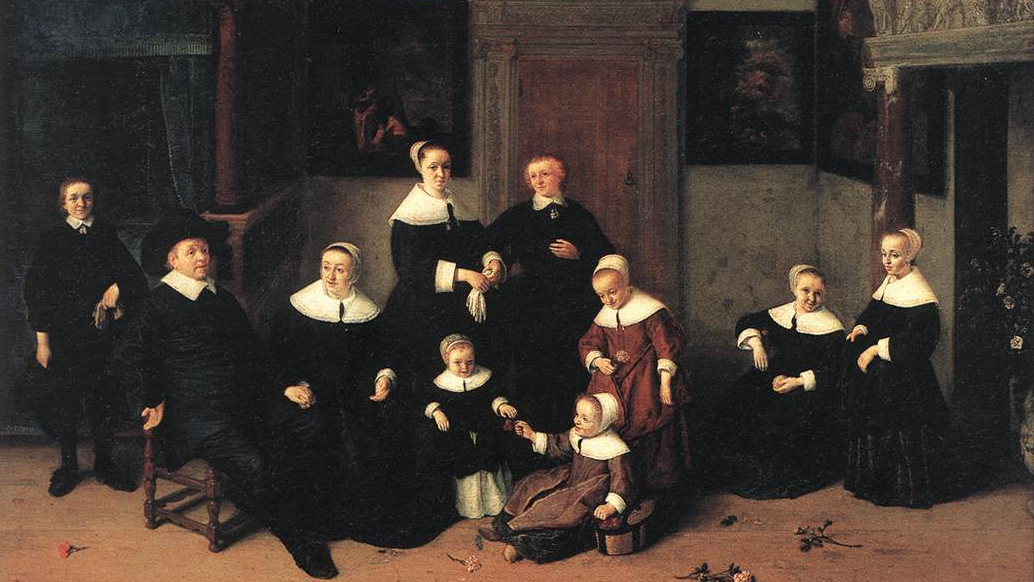 Адриан ван Остаде. Портрет семьи. Фрагмент. 1654