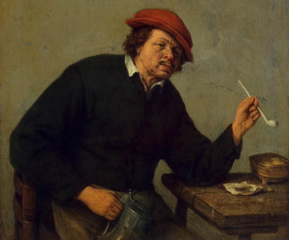Адриан ван Остаде. Курильщик (фрагмент). 1655