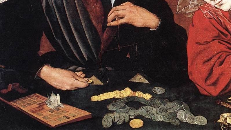 Маринус ван Реймерсвале. Банкир со своей женой. (фрагмент). 1539