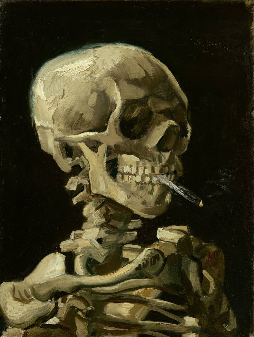 Винсент Ван Гог. Череп с горящей сигаретой. 1886