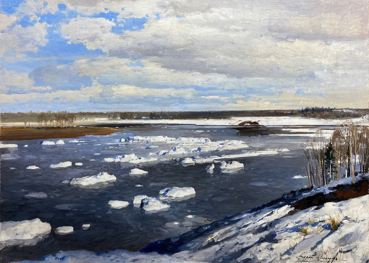 Андрей Шильдер. Ледоход на реке. 1919