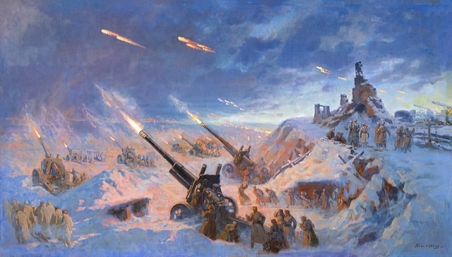 Павел Соколов-Скаля. Артиллерия под Сталинградом. 1946
