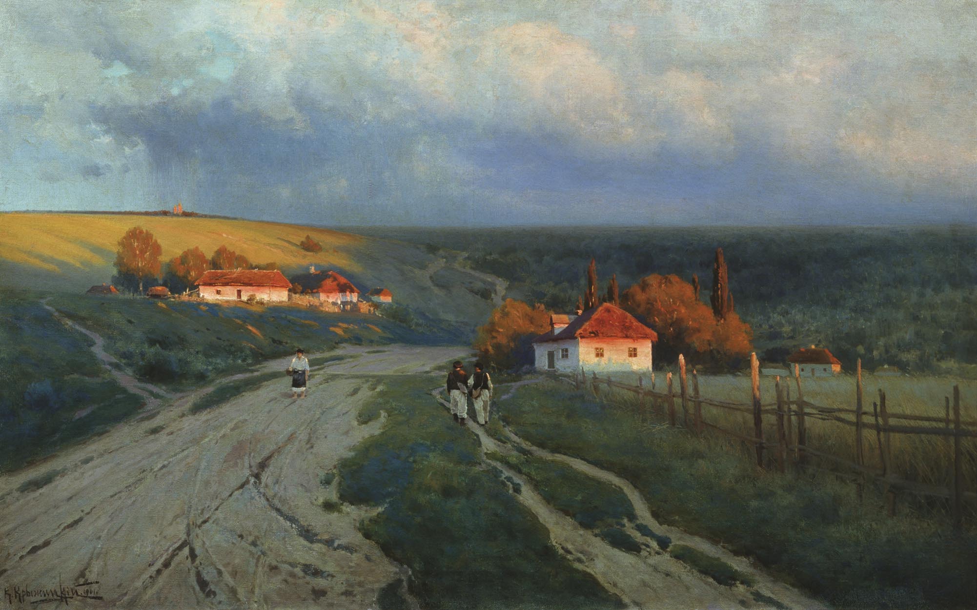 Крыжицкий Константин. Вечер на Украине. 1901