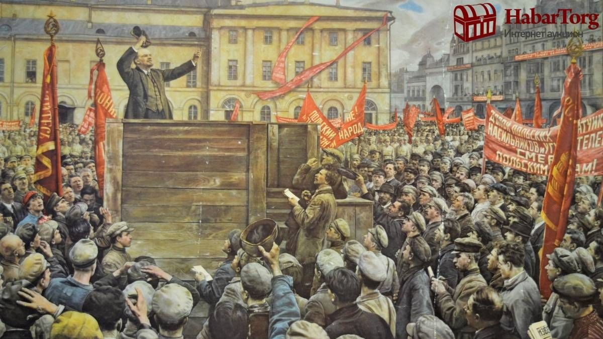 Исаак Бродский. Выступление В.И.Ленина на проводах частей Красной Армии, отправляющихся на Западный фронт. 1925 год