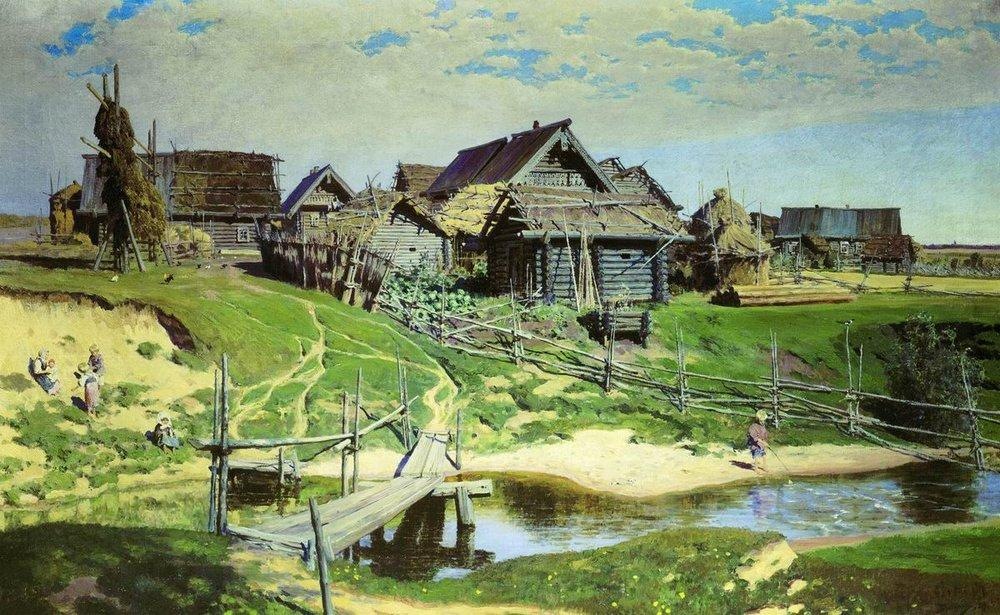 Василий Поленов. Русская деревня (Фрагмент). 1889