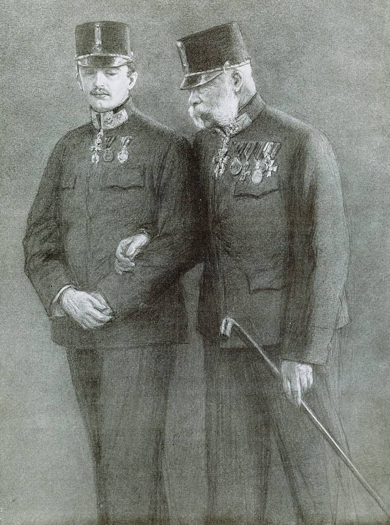  Джозеф Симон. Император Франц-Иосиф и его наследник эрцгерцог Чарль в июле 1914 года, за несколько дней до начала Первой мировой войны