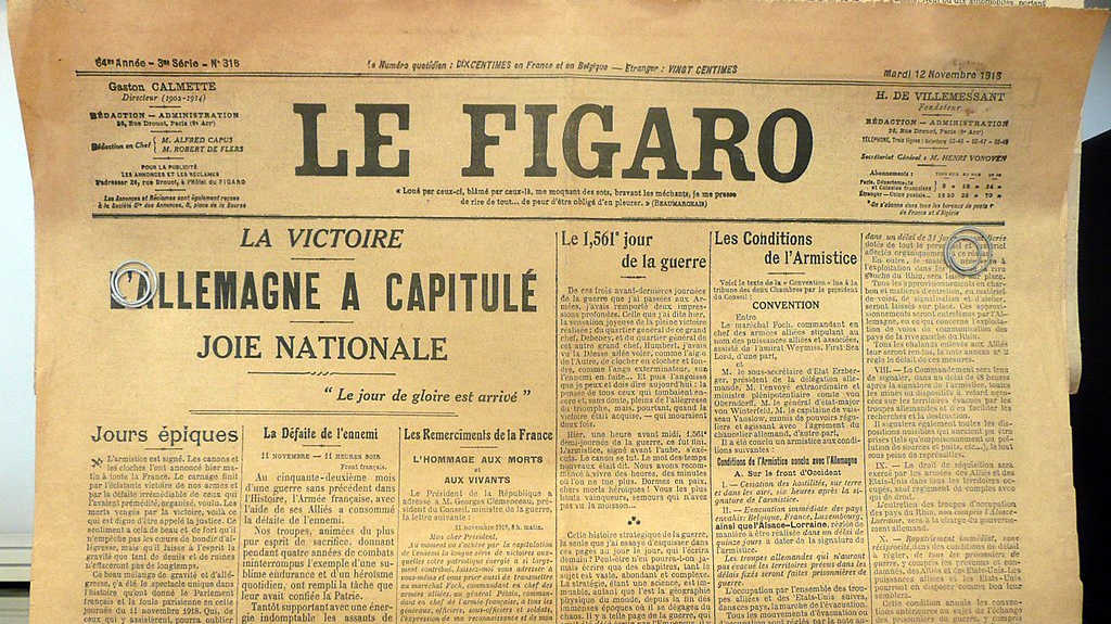 Газета Le Figaro 1918 года