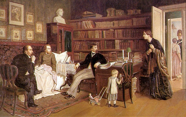 Алесей Наумов. Некрасов и Панаев в гостях у больного Белинского. 1881