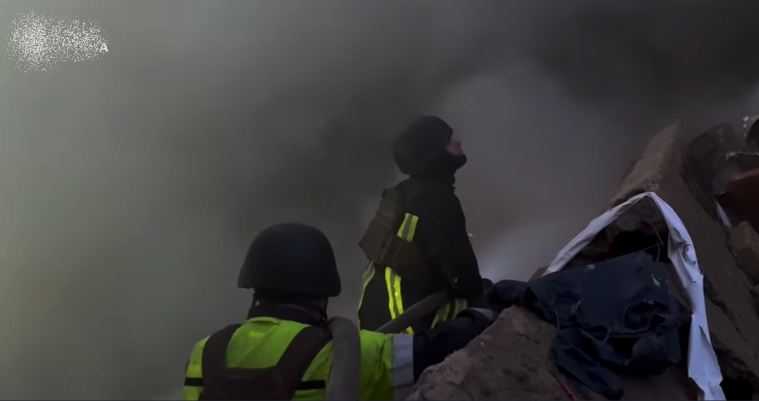 Тушение пожара. Киев.