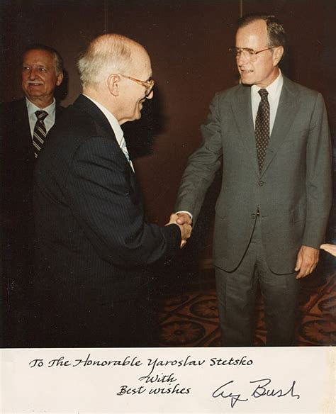 Ярослав Стецько и вице-президент США Джордж Буш — старший