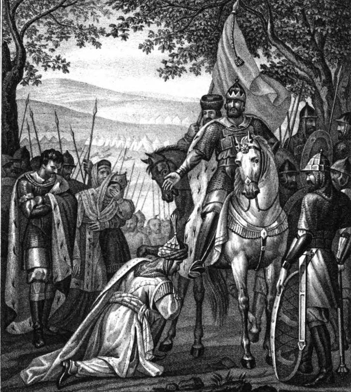 Бортеневская битва 1317 г. Иллюстрация к книге «Живописный Карамзин» (фрагмент). 1838