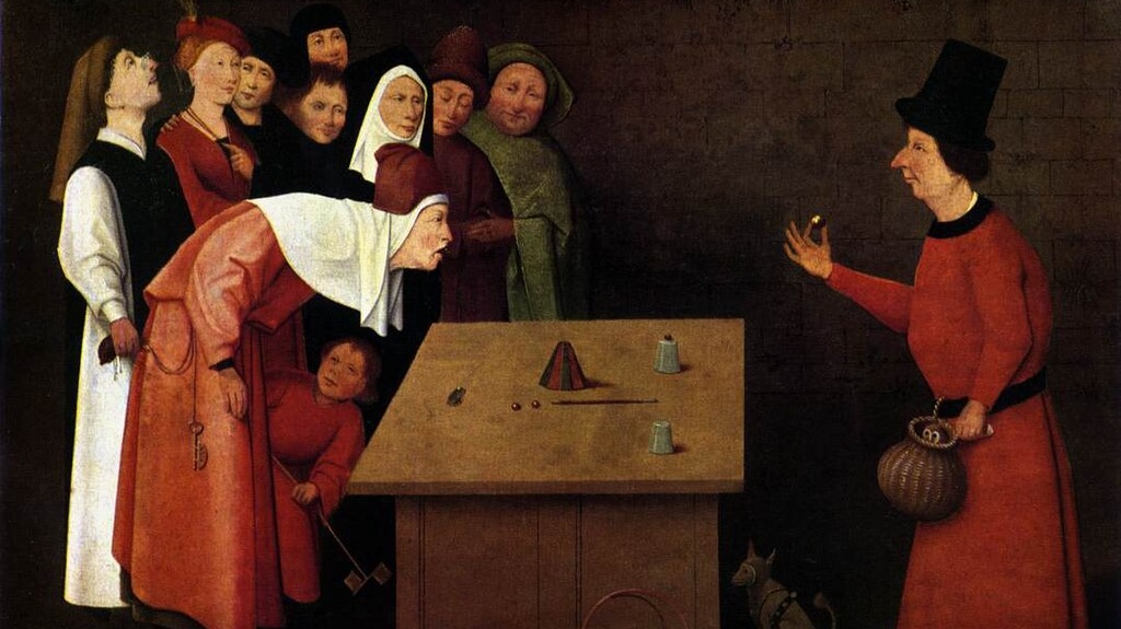 Иероним Босх. Фокусник (фрагмент). 1475–1502