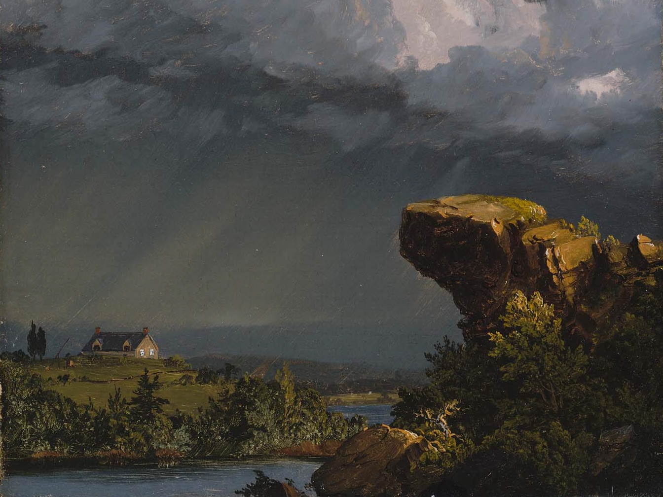 Фредерик Эдвин Чёрч. Проходящий шторм (фрагмент). 1849