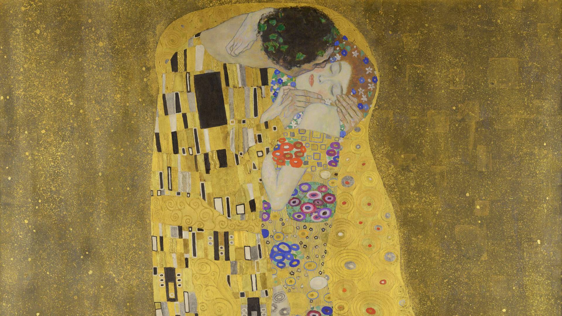 Густав Климт. Поцелуй (фрагмент). 1907-1908