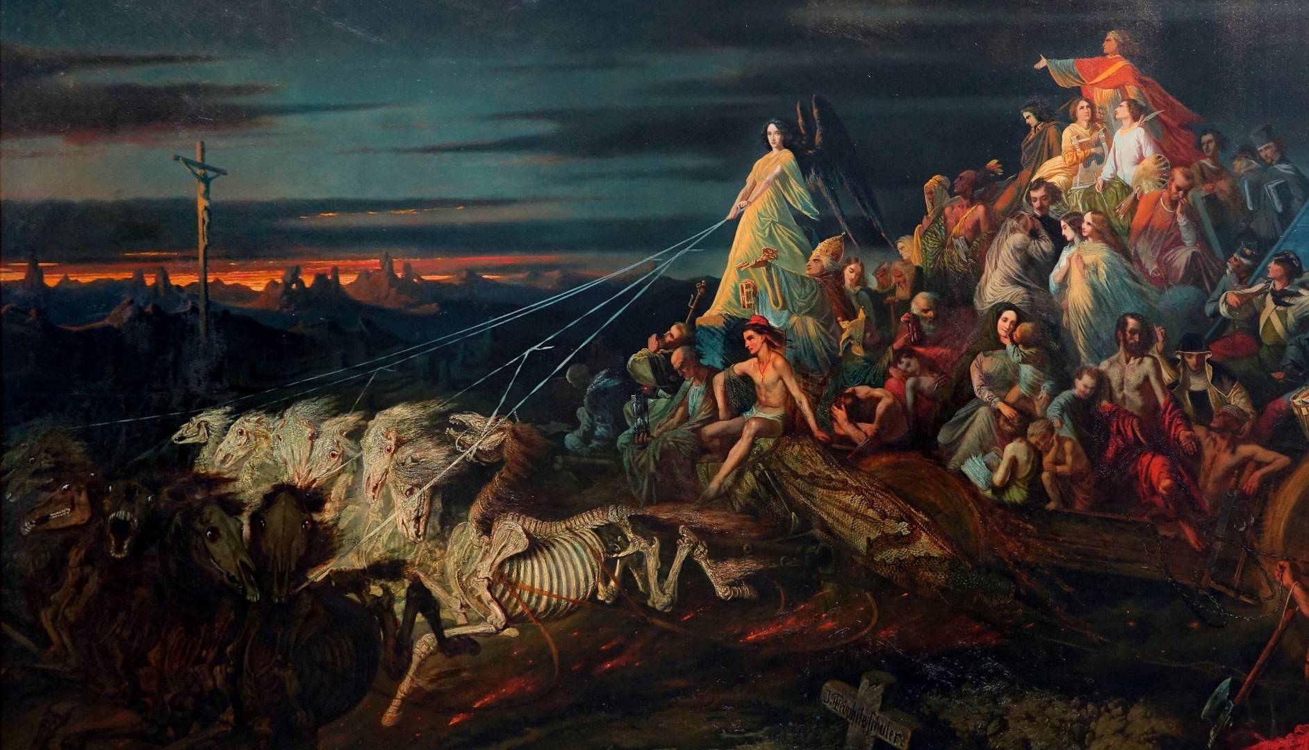 Теофиль Шулер. Колесница смерти (фрагмент). 1848-1851
