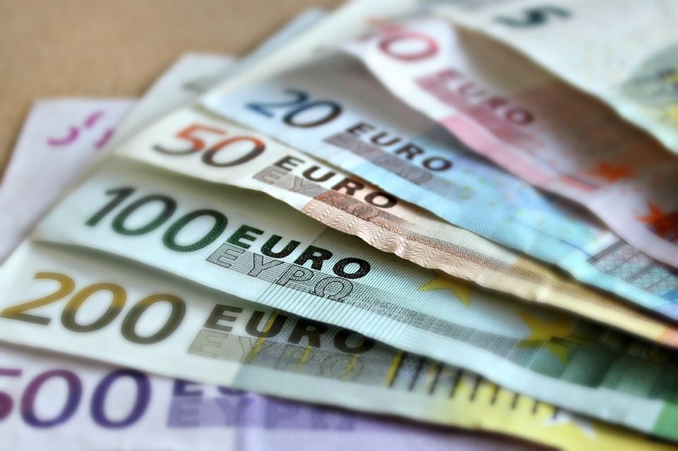 Банкнота, евро, счета