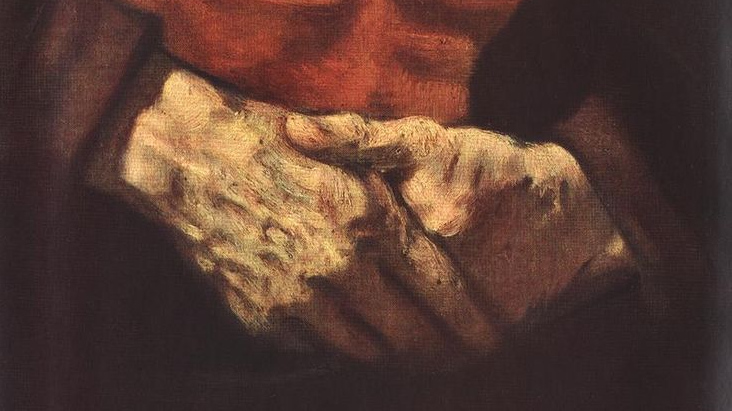 Рембрандт ван Рейн. Руки (фрагмент картины «Портрет старика в красном»). 1654