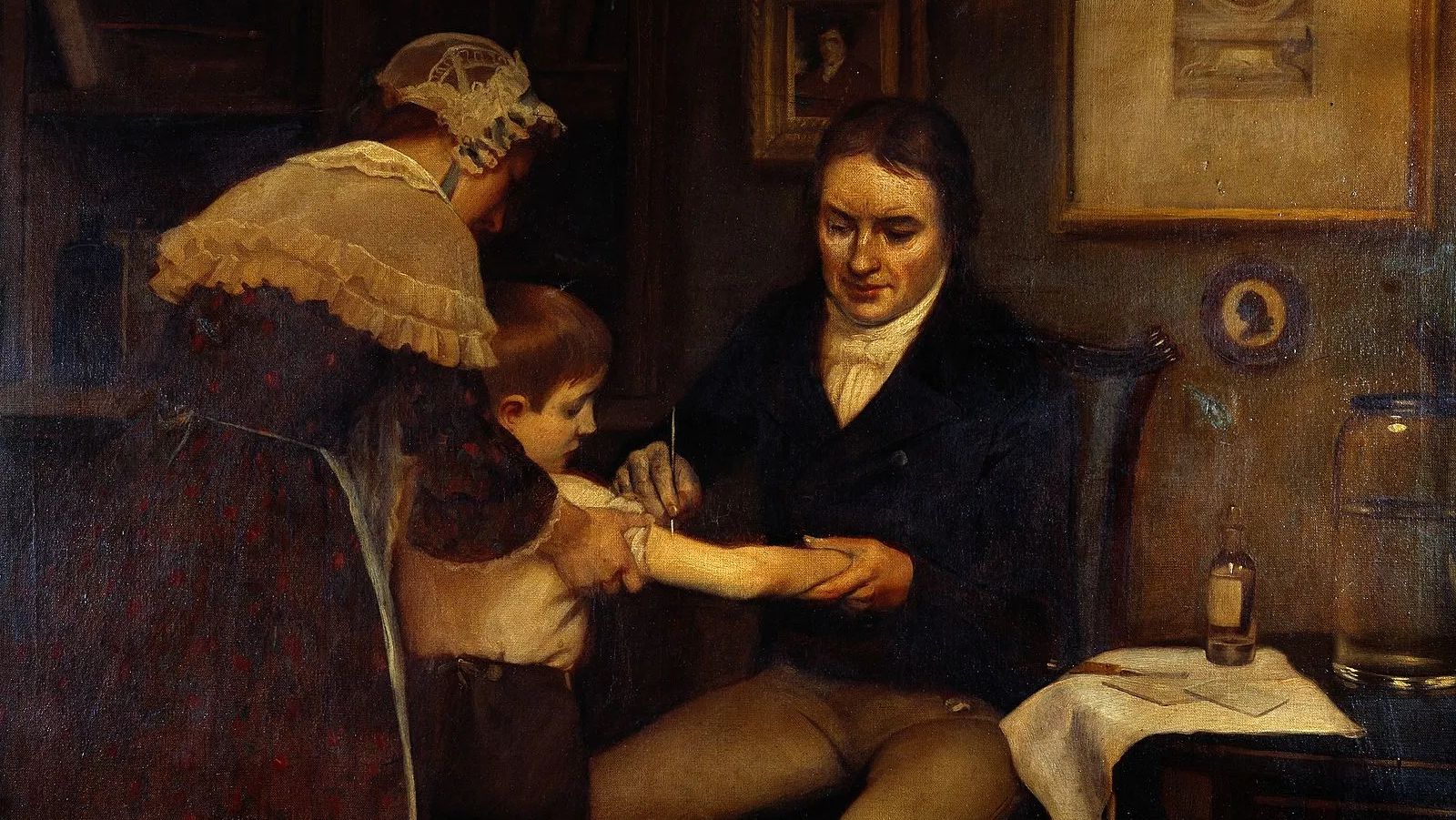 Эдвард Дженнер делает прививку против натуральной оспы 14 мая 1796