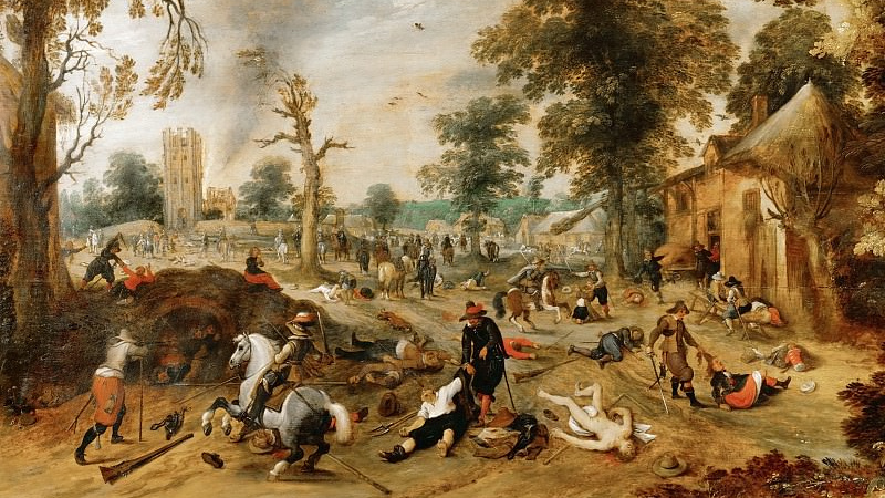 Себастьян Вранкс. Нападение рутьеров на деревню (фрагмент). 1615-1620