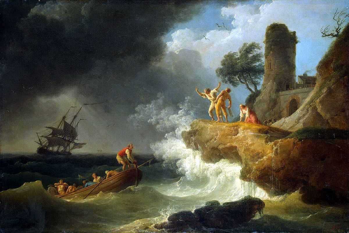 Клод Жозеф Верне. Шторм у скалистого берега. 18 век
