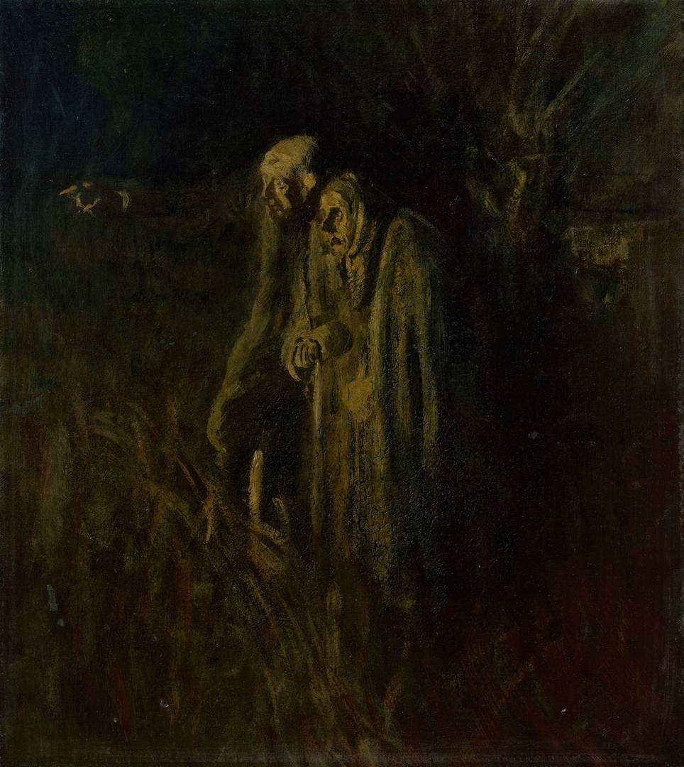 Ласло Меднянский. Конец жизни. Пожилая пара в ночи. 1895-1900