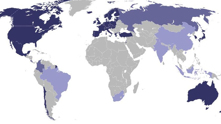Страны, входящие в ОЭСР