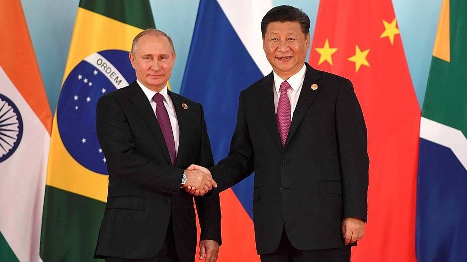 Путин и Си Цзин Пин на саммите в ЮАР