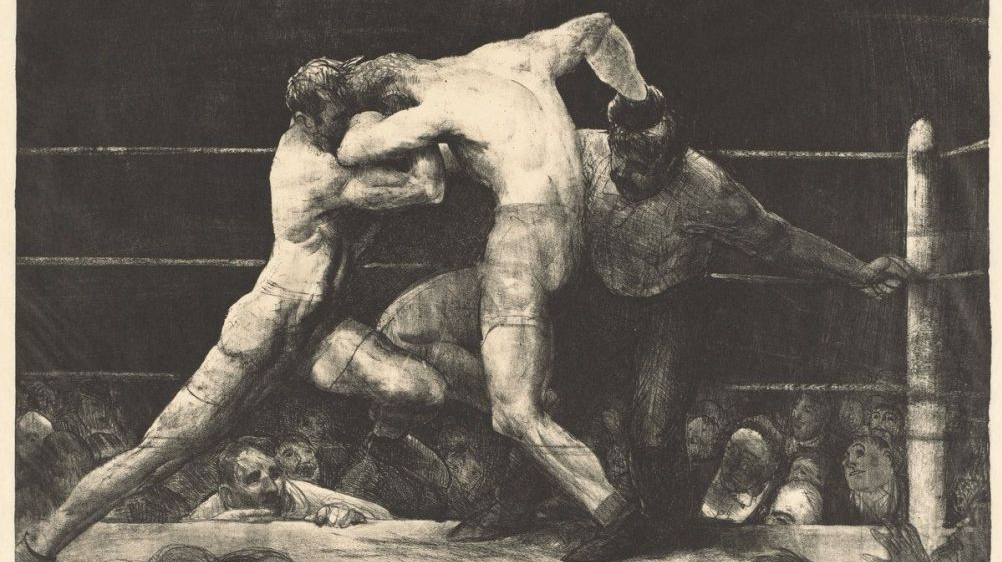 Джордж Уэсли Беллоуз. Бой у Шарки (фрагмент). 1917