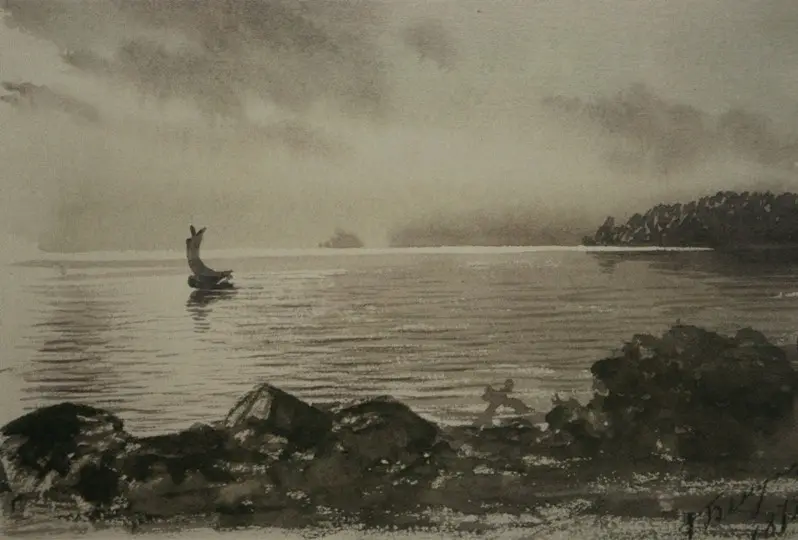Альберт Бенуа. Вид на Финский залив. 1872