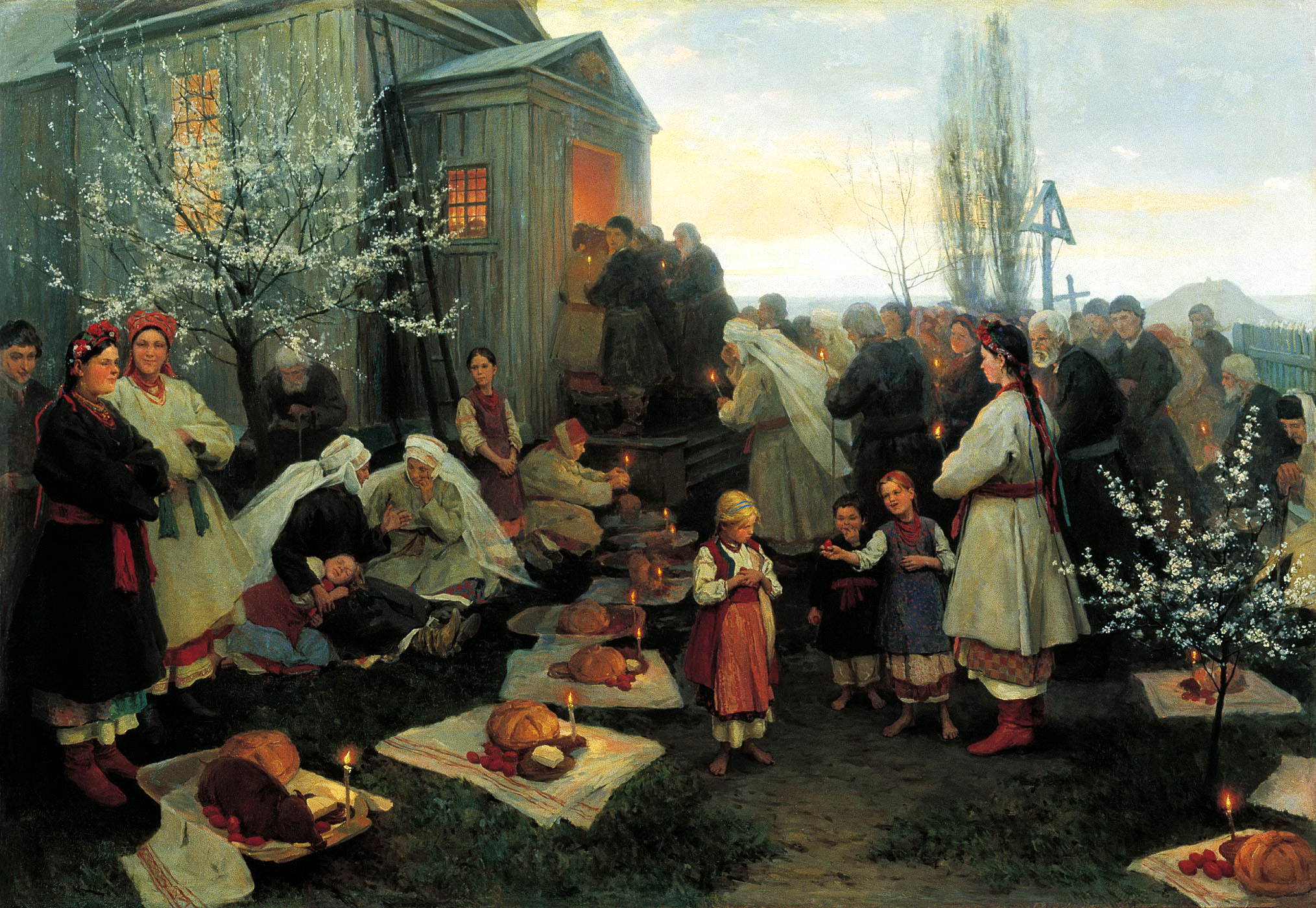 Николай Пимоненко. Пасхальная заутреня в Малороссии. 1891