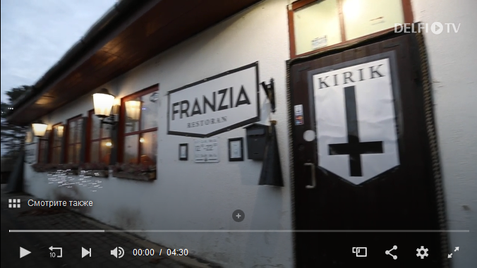 скриншот видео: Владелец объявил ресторан Franzia в Нарва-Йыэсуу церковью