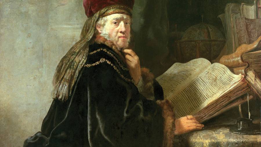 Рембрандт Харменс ван Рейн. Ученый в своей студии (фрагмент). 1634